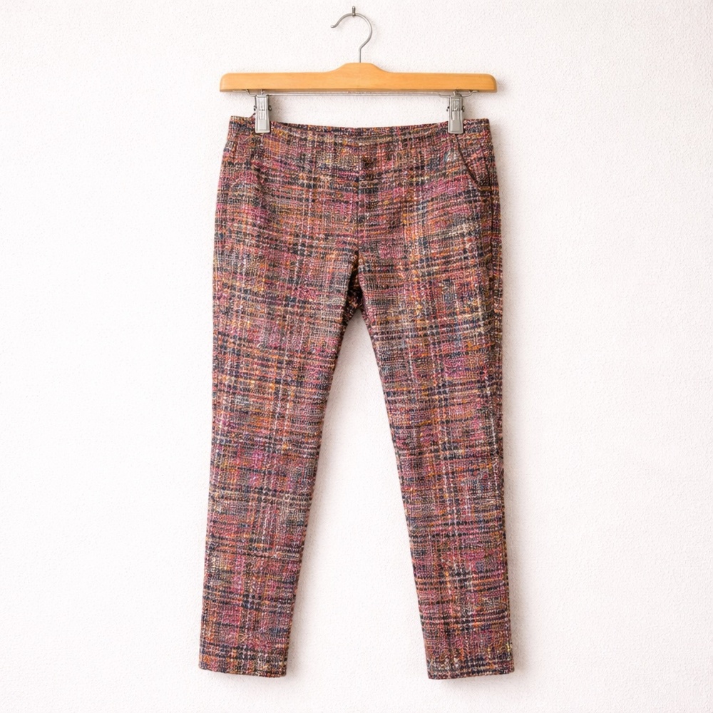 The Limited Colorful Tweed Plaid Crop Pants Size 6 Y2K Work Office Chic